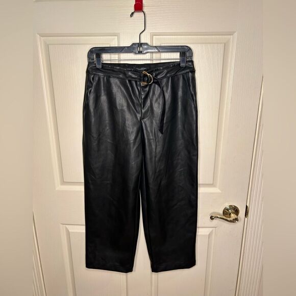 Marc New York Pants - Marc New York faux leather cropped wide leg pants